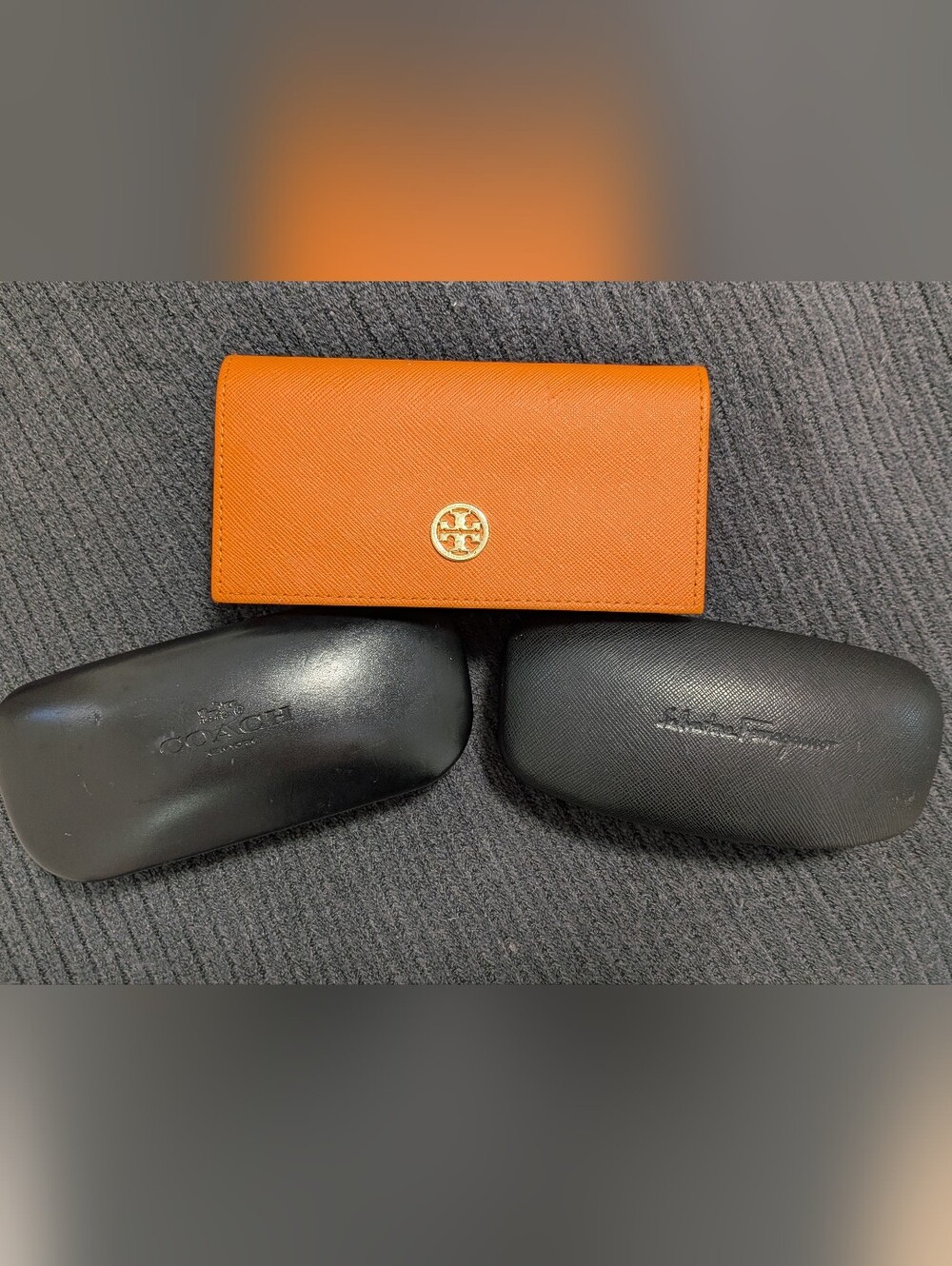 Trio Designer Sunglasses Cases - Orange Structured, Hard Case Black Large